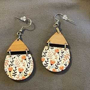 Boho Split Tear Drop Floral Earrings